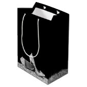 Glitter High Heels Black Silver, persoonlijk Medium Cadeauzakje (Achterkant Gekanteld)