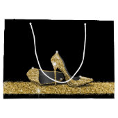 Glitter High Heels Gold Black, speciaal gepersonal Groot Cadeauzakje (Achterkant)