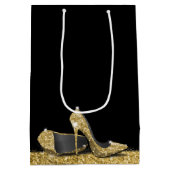 Glitter High Heels Gold Black, speciaal gepersonal Medium Cadeauzakje (Achterkant)