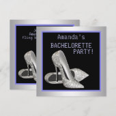 Glitter High Heels Paarse vrijgezellenfeest Kaart (Voorkant / Achterkant)