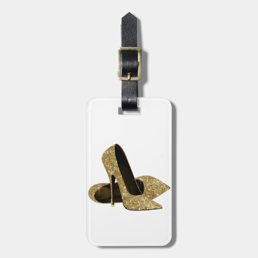 Glitter High Heels Weddag Bachelorette Party Bagagelabel (Voorkant verticaal)