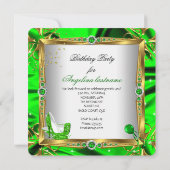 Glitter High Hiel Shoes Lime Green Gold Silk Kaart (Achterkant)