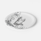 Glitter hoge hak schoenen papieren bordje (Gekanteld)