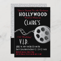 Glitter, Hollywood Glam Party Uitnodigingen