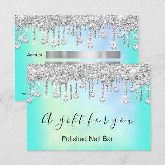 Glitter-holograaf voor cadeaubonnen Stapelbalk (Voorkant / Achterkant)