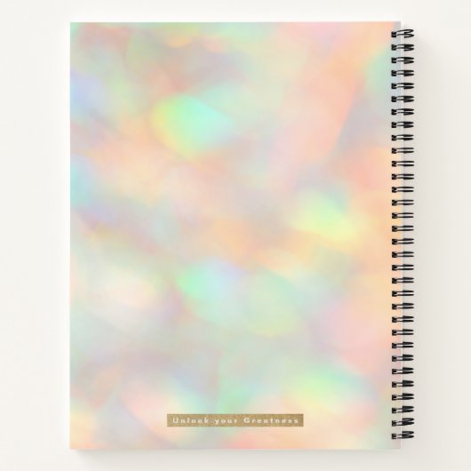 Glitter Holografisch Gouden Detail Spiraal Notitieboek (Achterkant)