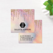 Glitter-holografisch Logo Ketting beeldscherm Vierkante Visitekaartjes (Bureau)