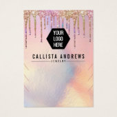 Glitter-holografisch Logo Ketting beeldscherm Visitekaartje (Voorkant)