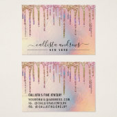 Glitter-holografisch oprolscherm visitekaartje (Voorkant /achterkant)