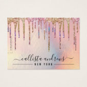 Glitter-holografisch oprolscherm visitekaartje (Voorkant)