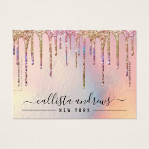 Glitter-holografisch oprolscherm visitekaartje