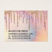 Glitter-holografisch oprolscherm visitekaartje (Achterkant)