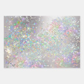 Glitter holografisch roos roze goudzilversparren inpakpapier vel (Voorkant 3)