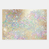 Glitter holografisch roos roze goudzilversparren inpakpapier vel (Voorkant 2)