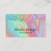 Glitter-holografisch stuurprogramma Schoonheidssal Afsprakenkaartje (Voorkant)