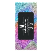 Glitter Holografische Kapsalon prijslijst Reclamekaart (Achterkant)