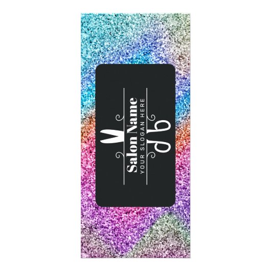 Glitter Holografische Kapsalon prijslijst Reclamekaart (Achterkant)