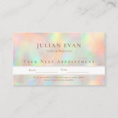 Glitter holografische schoonheidsspeciaalmake-up afsprakenkaartje (Voorkant)