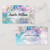 Glitter-holografische Waterverf elegante pasta Visitekaartje (Voorkant / Achterkant)