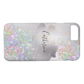 Glitter holographic confetti Silver Regenboogsheen Case-Mate iPhone Case (Achterkant (Horizontaal))