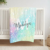 Glitter Holographic Iridescent Girly Fleece Deken