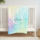  Glitter Holographic Iridescent Girly Fleece Deken