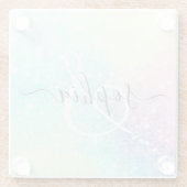  Glitter Holographic Iridescent Girly Glazen Onderzetter (Achterkant)