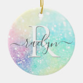 Glitter Holographic Iridescent Girly Keramisch Ornament (Voorkant)
