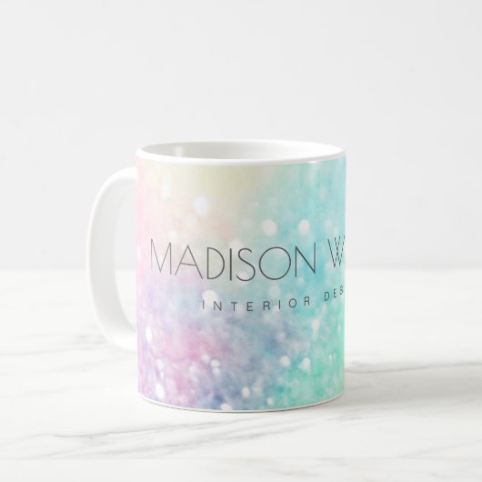  Glitter Holographic Iridescent Girly Koffiemok (Voorkant links)