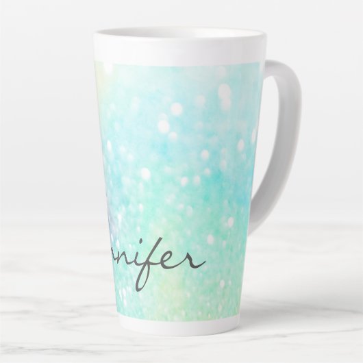  Glitter Holographic Iridescent Girly Latte Mok (Rechterhoek)