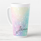 Glitter Holographic Iridescent Girly Latte Mok (Linkerhoek)