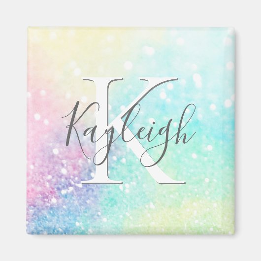 Glitter Holographic Iridescent Girly Magneet (Voorkant)