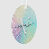 Glitter Holographic Iridescent Girly Ornament (voorkant)