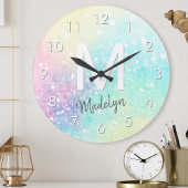 Glitter Holographic Iridescent Girly Ronde Klok