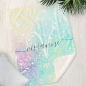 Glitter Holographic Iridescent Girly Sherpa Deken