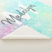 Glitter Holographic Iridescent Girly Sherpa Deken (3/4)