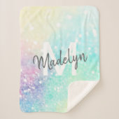 Glitter Holographic Iridescent Girly Sherpa Deken (Voorkant)
