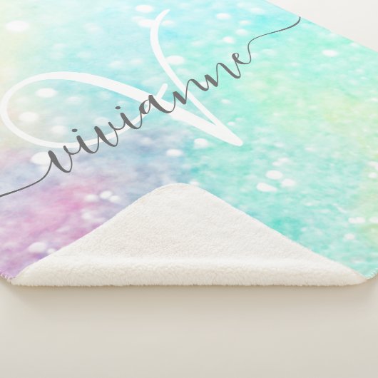  Glitter Holographic Iridescent Girly Sherpa Deken (3/4)