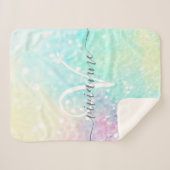 Glitter Holographic Iridescent Girly Sherpa Deken (Voorkant (horizontaal))