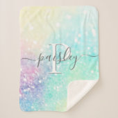 Glitter Holographic Iridescent Girly Sherpa Deken (Voorkant)