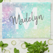 Glitter Holographic Iridescent Girly Theedoek (Gevouwen)