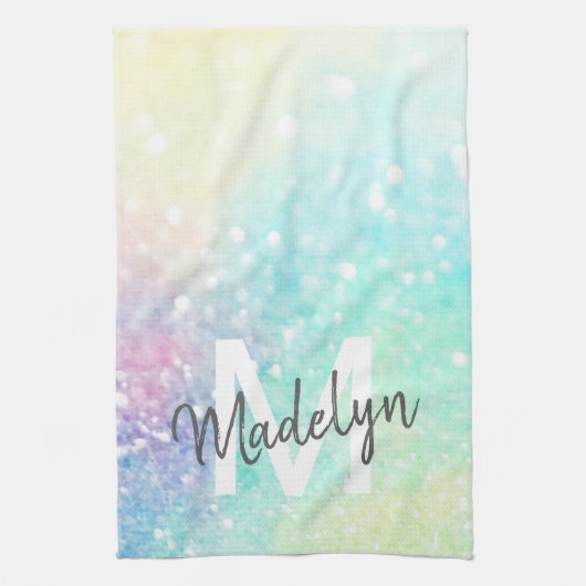 Glitter Holographic Iridescent Girly Theedoek (Verticaal)