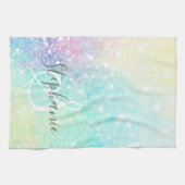 Glitter Holographic Iridescent Girly Theedoek (Horizontaal)