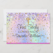 Glitter Holographic Photo First Communtion Kaart (Achterkant)