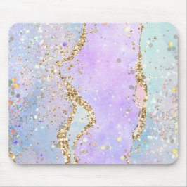 Glitter Holographic Pink Marble Mermaid Unicorn Muismat