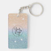 Glitter Holographic QR Code Logo Business Sleutelhanger (achterkant)