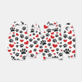 Glitter hond poot afdrukken en rode harten bedankdoosjes (Uitgevouwen)