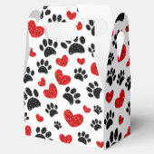 Glitter hond poot afdrukken en rode harten bedankdoosjes (Geopend)