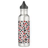 Glitter hond poot afdrukken en rode harten waterfles  (Links)