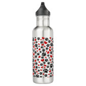 Glitter hond poot afdrukken en rode harten waterfles  (Rechts)